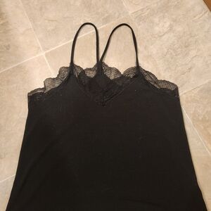 Black Lace Trim Cami Tank Top
